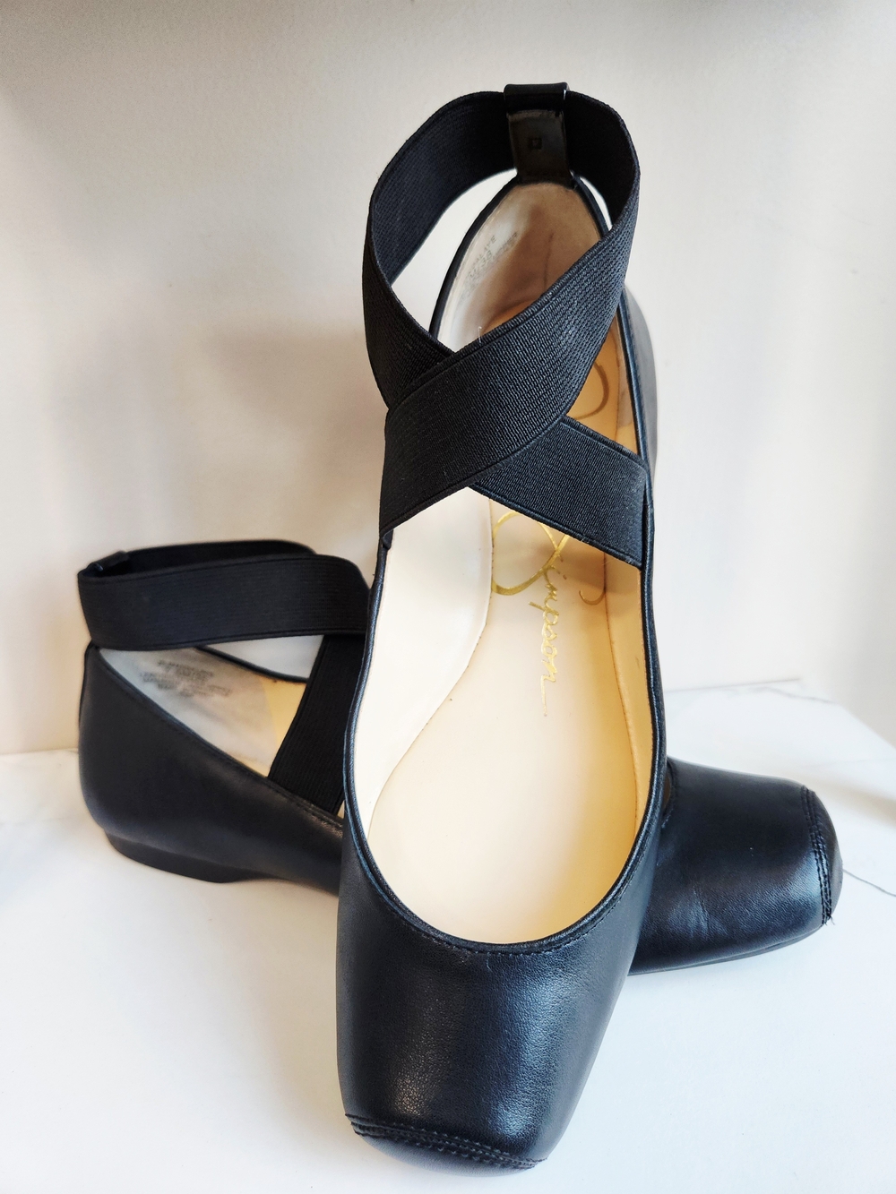 Jessica Simpson Black Cross-Strap Comfort Flats